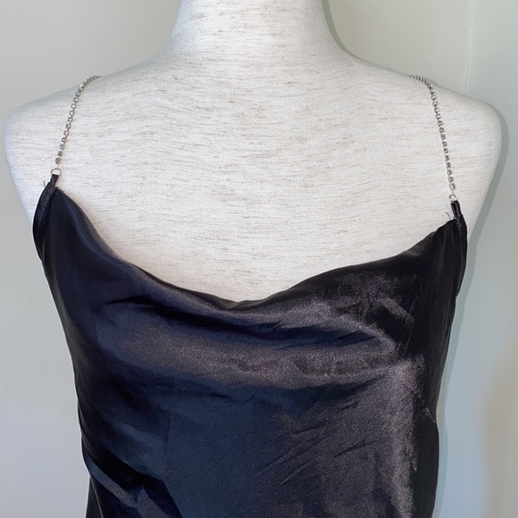 Et Clet black top with faux rhinestone straps size L NWT - Picture 2 of 8